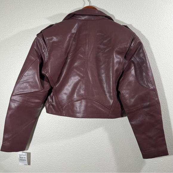 Blank NYC NWT Faux Leather Cropped Moto Jacket Size Small - Picture 14 of 15